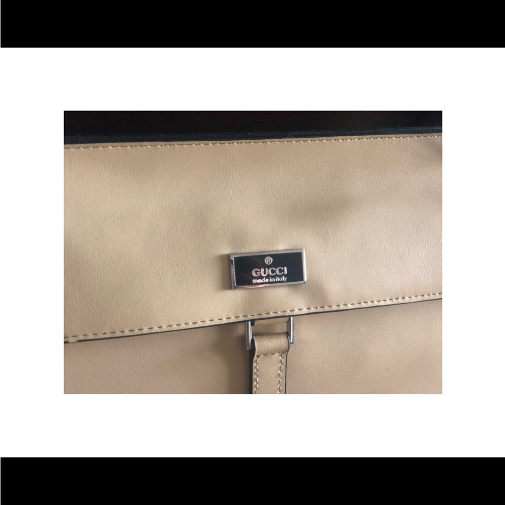 Gucci Beige Leather Briefcase